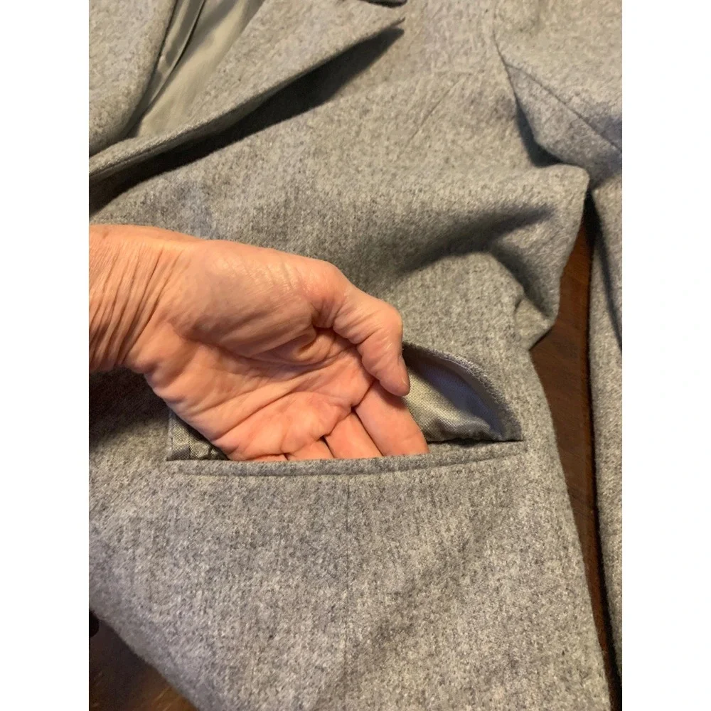 Vintage‎ Pendleton Classic Grey 100% Virgin Wool Blazer Size 14